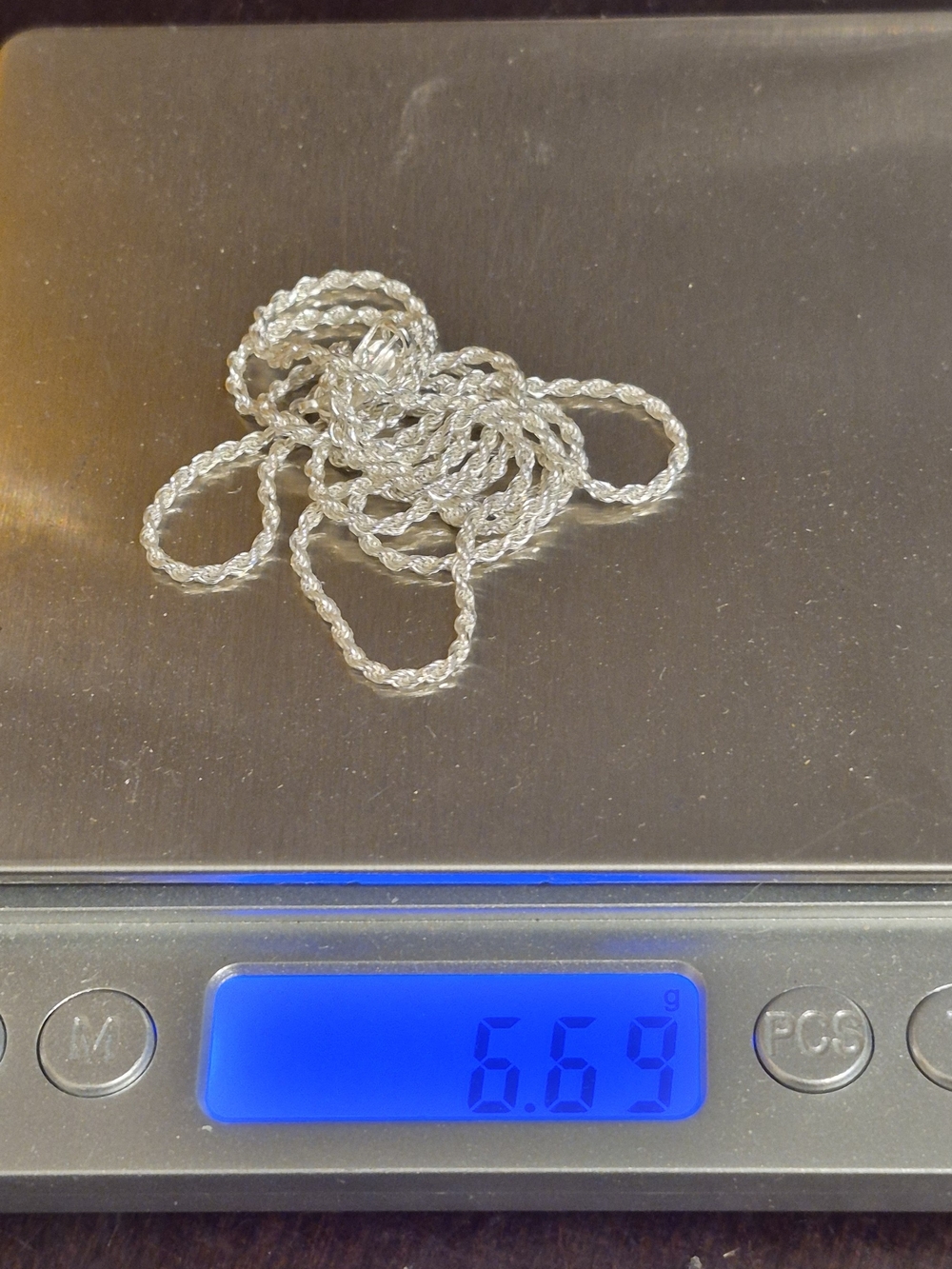 925 Sterling Rope Chain Necklace - Silver - Picture 4 of 4